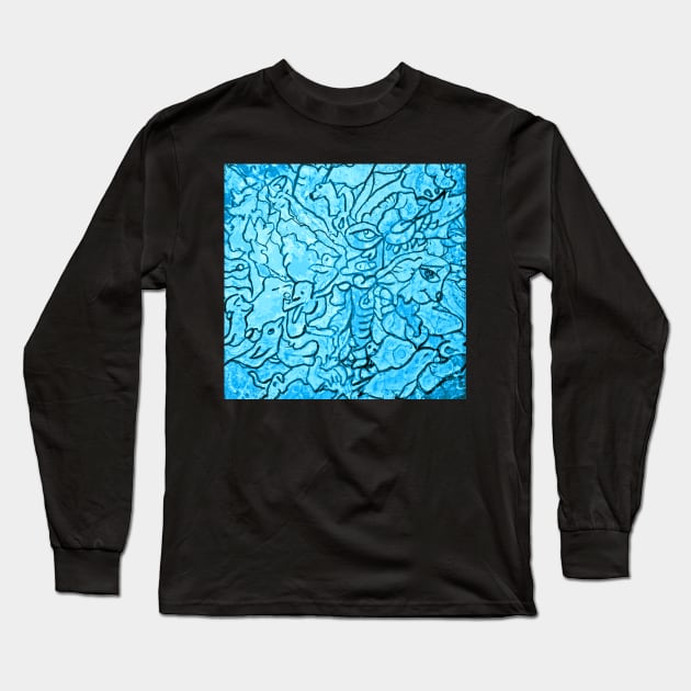 Dream Collective Abstract in Blue Long Sleeve T-Shirt by Klssaginaw